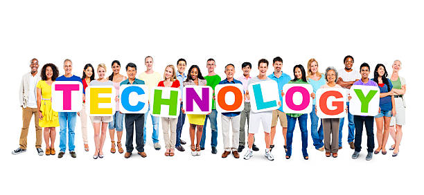 istock Multi-Ethnic Group Of People Holding Letters Of Placards Forming Technology 486265477