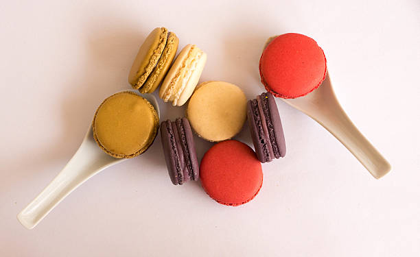 colorful macaroons stock photo