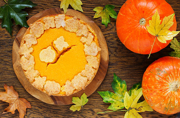 istock Pumpkin Pie on Thanksgiving Day feast. 486268000