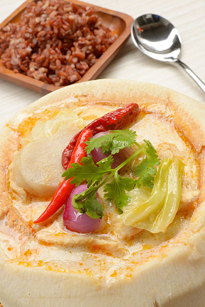 istock Thai style coconut milk soup with chicken, 486268816