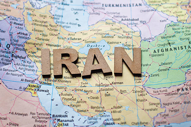 Mapa mundial que muestra Irán - foto de stock