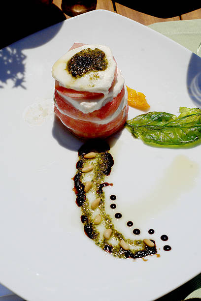istock Traditional Caprese salad with mozzarella and fresh tomatoes 486272464
