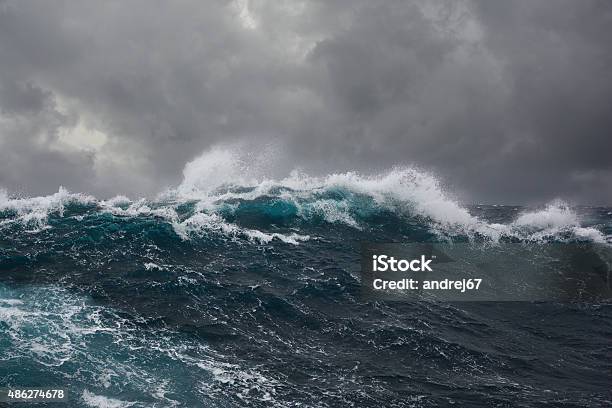 Ocean Wave During Storm Stock Photo - Download Image Now - Sea, Storm, Wave - Water