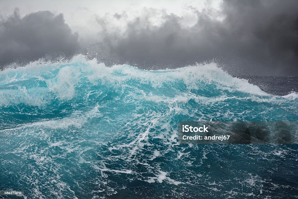 ocean wave during storm in the atlantic ocean Sea Stock Photo