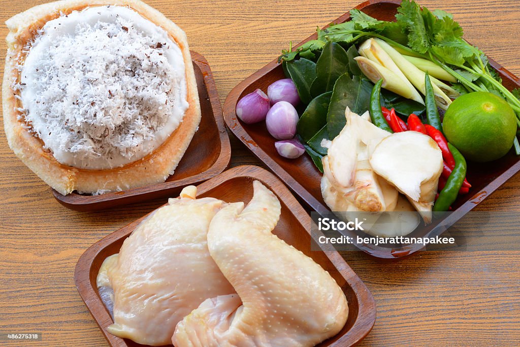 Ingredients Chicken Coconut Soup 2015 Stock Photo