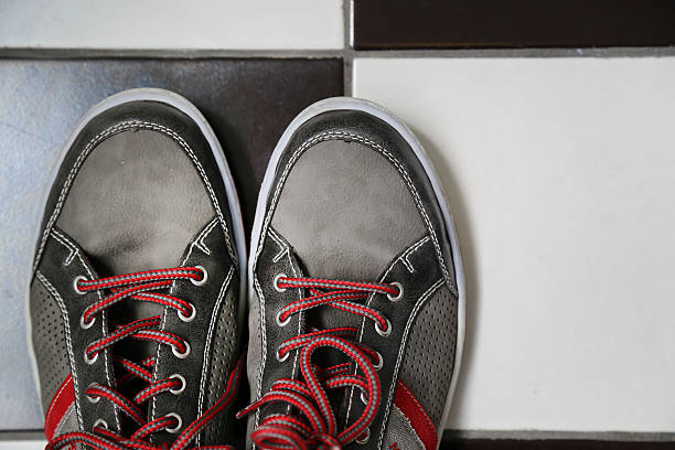 istock Shoes with vivid red laces 486280674