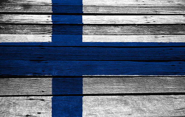 istock finland flag on wood 486284390