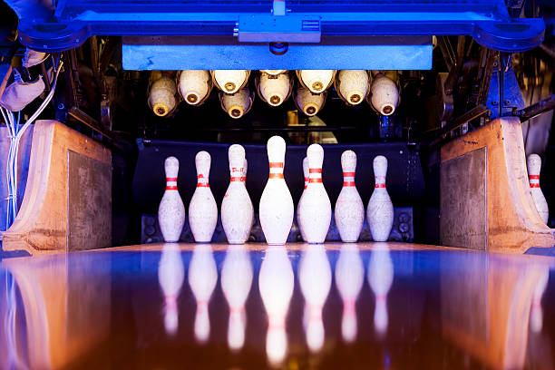 bowling pins stock photo