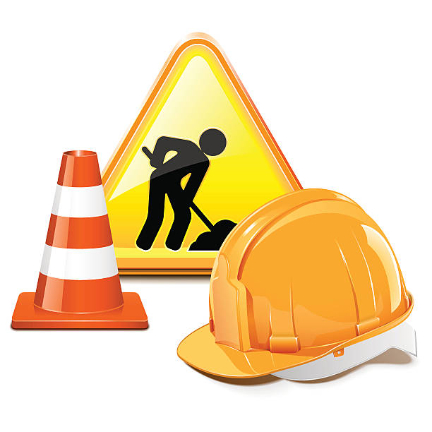 под строительство концепции векторного - road sign road construction sign construction stock illustrations