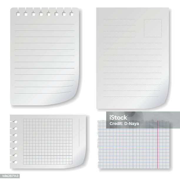 Paper Note Same Less Note Paper Set Stock Illustration - Download Image Now - Angle, At The ...