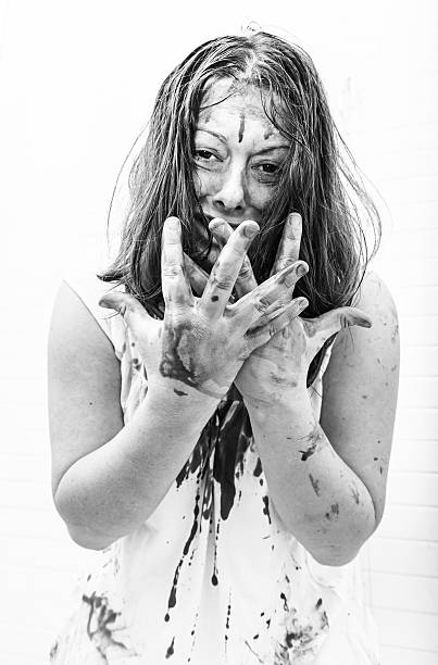 istock Sad woman with blood 486287246