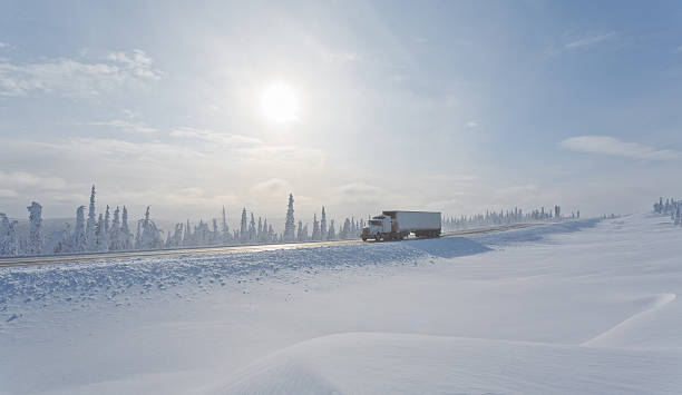 Trucking in the Remote Winter Wilderness