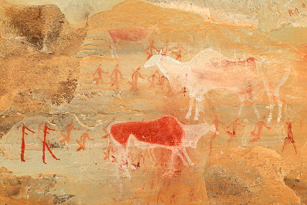 istock Bushmen rock painting 486288055