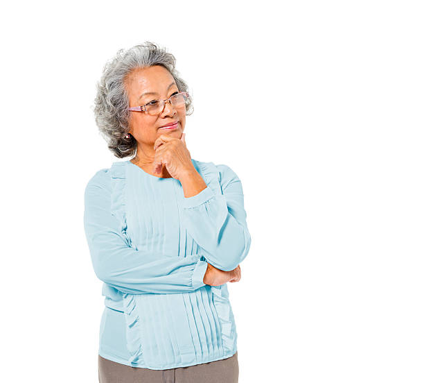 Smart Mature Asian Woman Thinking