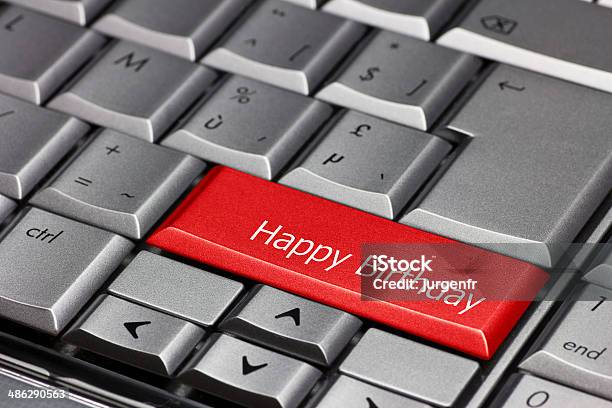 Computer Key Happy Birthday Stock Photo - Download Image Now - Birthday, Computer Keyboard, Anniversary