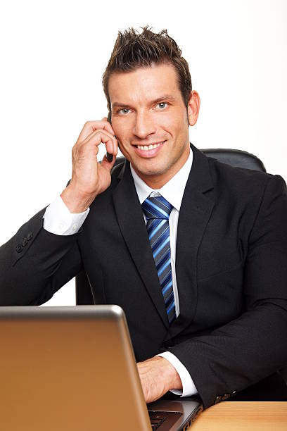istock Businessman works and colling 486291683