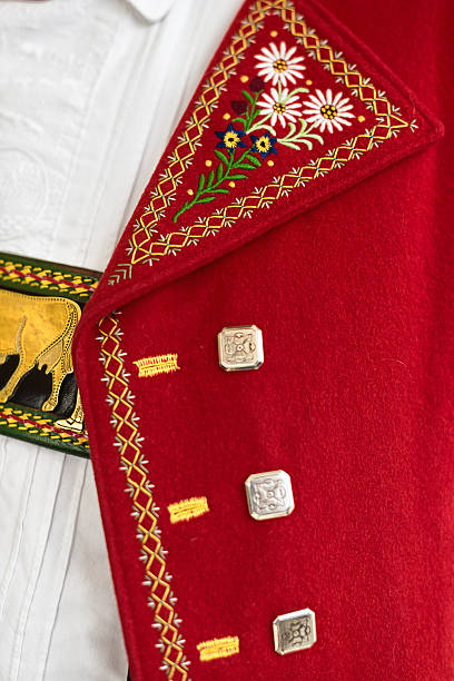 traditional swiss costume in Appenzell very old traditional costume detail appenzell stock pictures, royalty-free photos & images