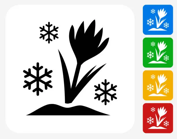 Vector illustration of Flower and Snowflake Icon Flat Graphic Design