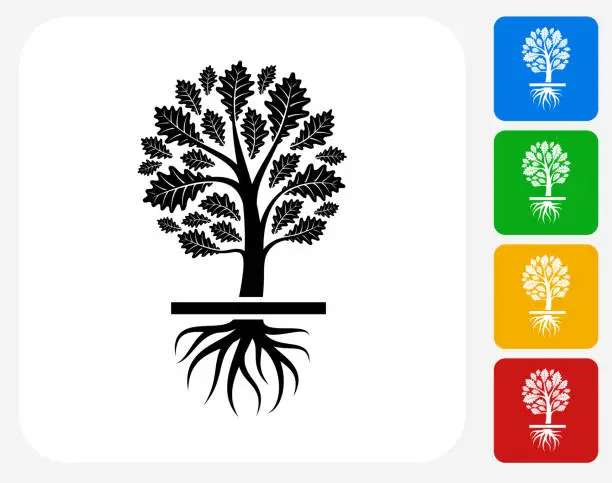 Vector illustration of Growing Tree Icon Flat Graphic Design