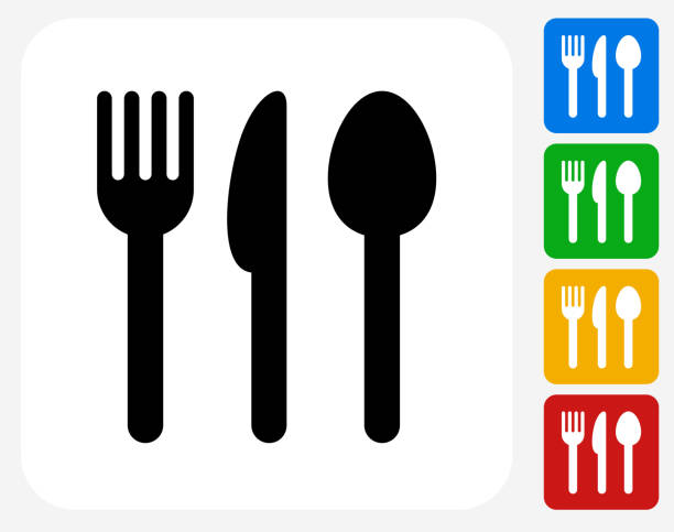 illustrations, cliparts, dessins animés et icônes de des ustensiles de cuisine d'icônes plat design graphique - white background cut out food choice
