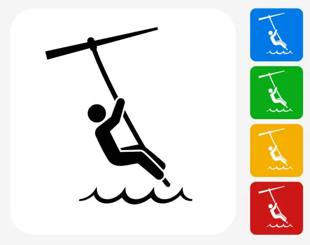 Vector illustration of Kite Surfing Icon Flat Graphic Design