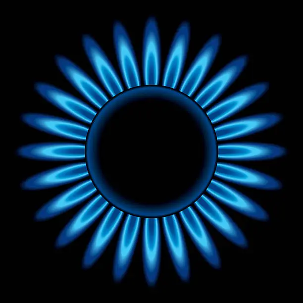 Vector illustration of Gas stove flames