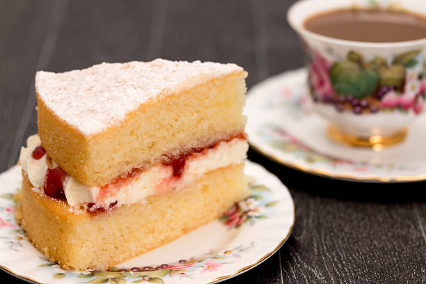 istock Sponge cake and coffee with antique crockery 486296168