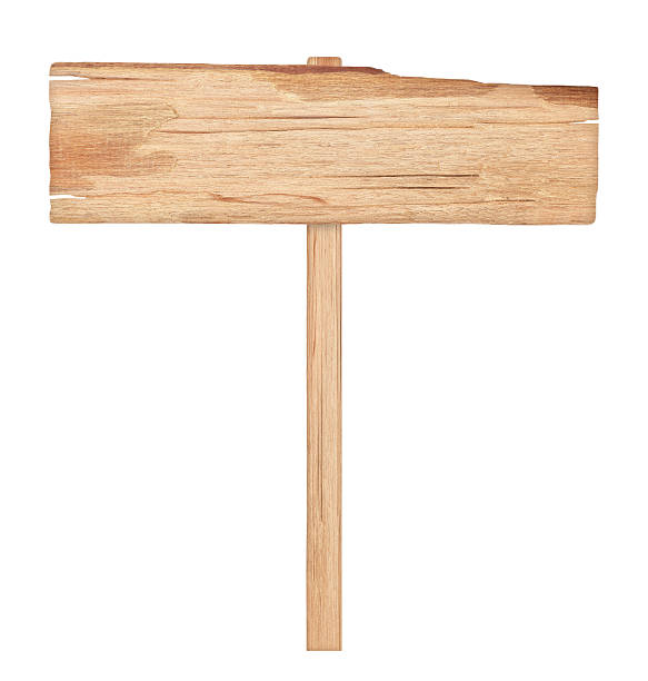 istock Wooden sign isolated on white background. 486301910