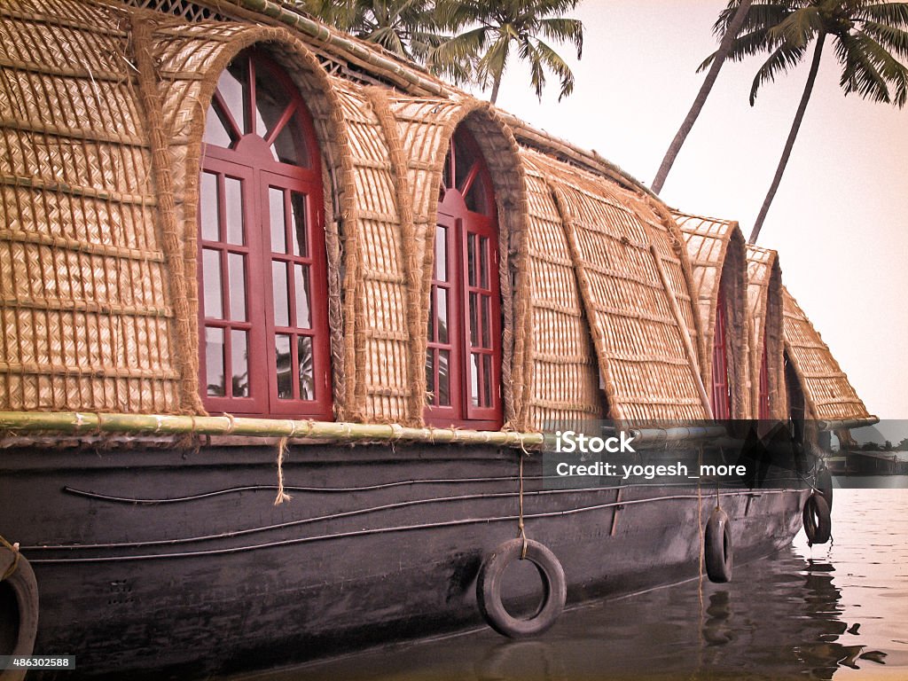 House boat, backwater, Alappuzha, Kerala, India 2015 Stock Photo