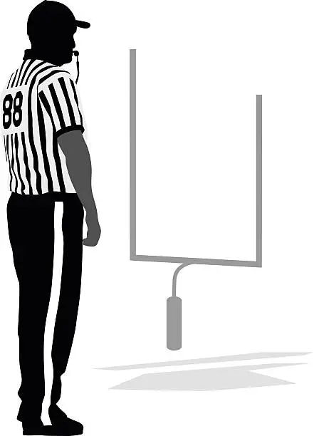 Vector illustration of Referee Blowing The Whistle