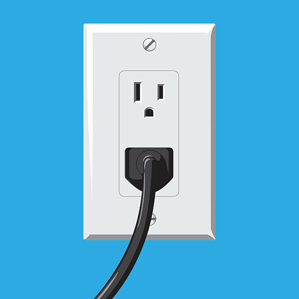 Soket and Plug Vector illustration of soket and plug. wired stock illustrations