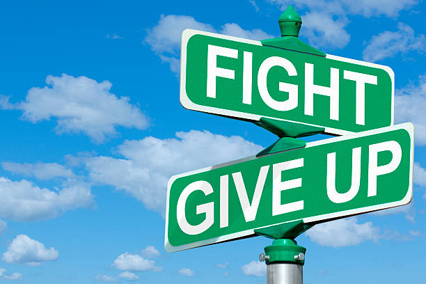 istock Fight or Give Up Street Intersection Sign 486307621
