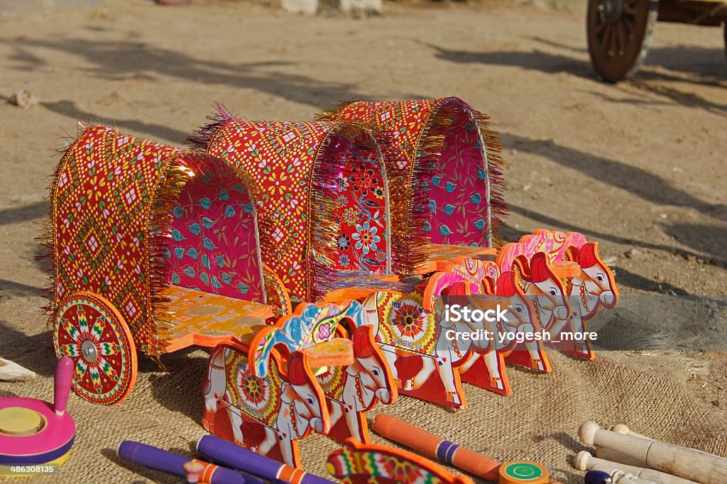 Miniature of Bullock Carts Miniature of Bullock Carts, India Animal-Powered Vehicle Stock Photo