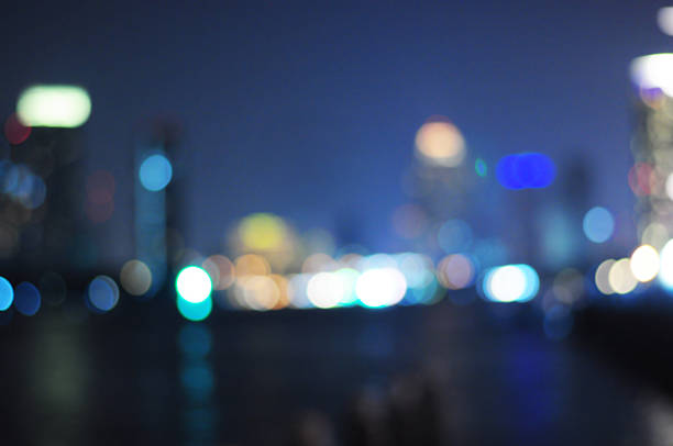 istock Cityscape river view in twilight time, Blurred Photo bokeh 486308667