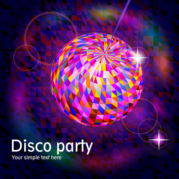 illustrazioni stock, clip art, cartoni animati e icone di tendenza di palla a specchi - disco ball sunbeam evening ball design