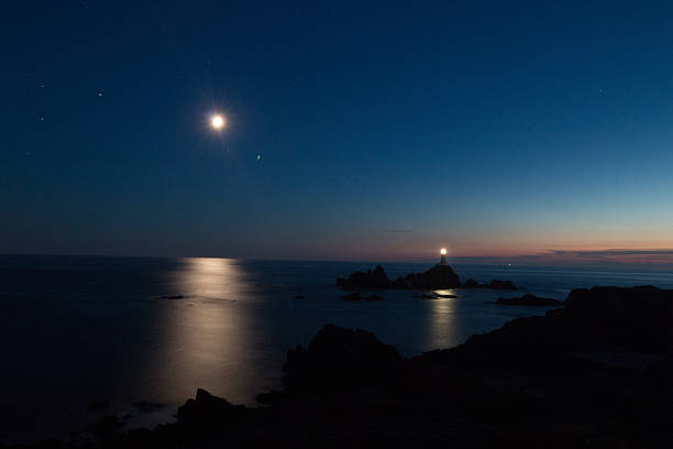 istock Corbiere lighthouse Jersey Channel Islands, sunset long exposure 486309140