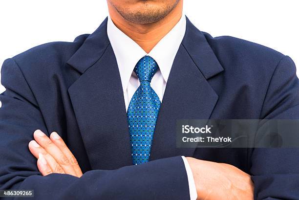 Businessman Standing With Closed Posture Isolated Stock Photo - Download Image Now - Adult, Arms Crossed, Business