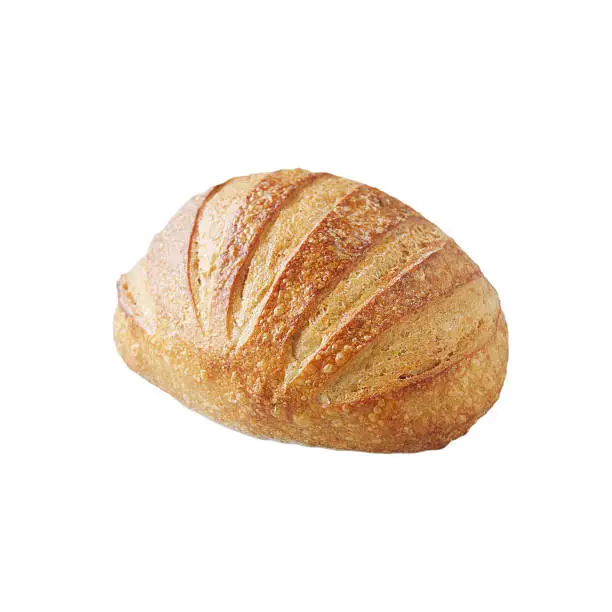 San Francisco sourdough bread on a white background.