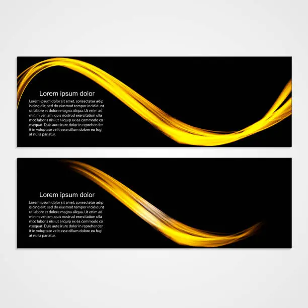 Vector illustration of Collection banners modern wave design. Colorful background.