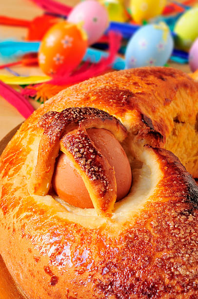 istock mona de pascua typical in Spain, a cake with boiled 486310771