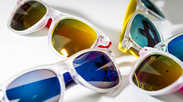 istock Different modern sunglasses close up isolated on a white background 486310820