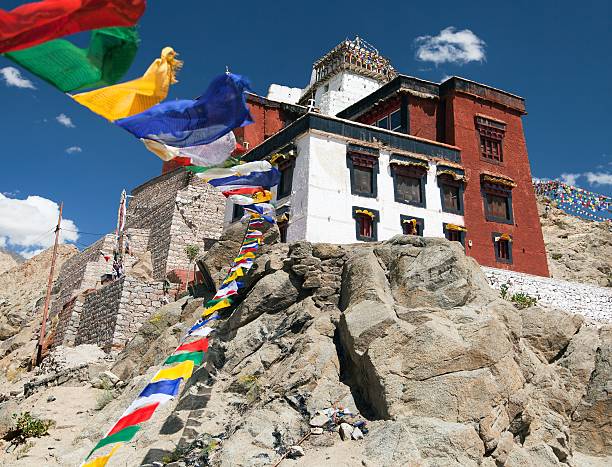 istock Namgyal Tsemo Gompa with prayer flags 486310982