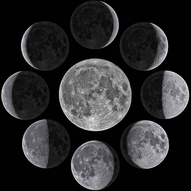 istock Moon Phases Mosaic - Isolated on Black 486311113
