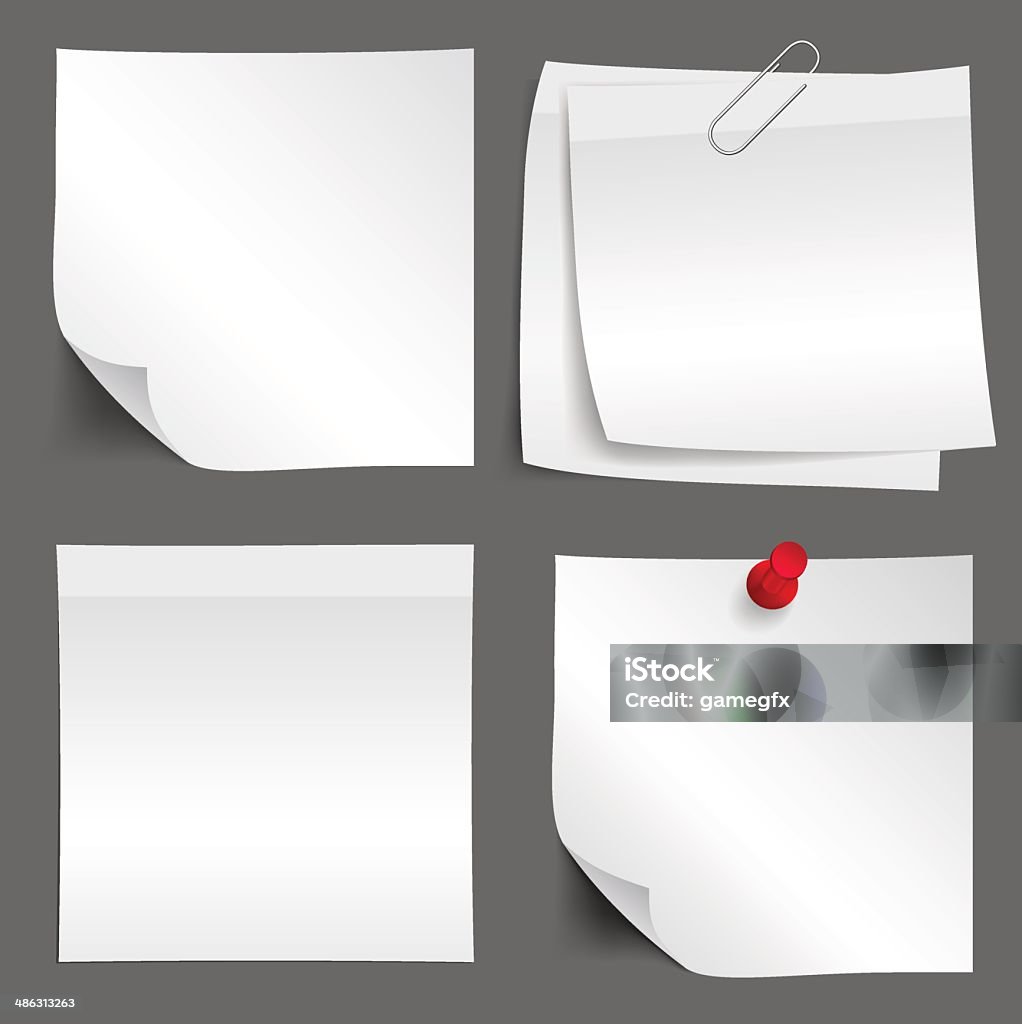 Small Note White Paper White Paper Note Set Stock Illustration - Download Image Now - Paper ...