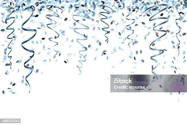 Falling Blue Confetti Stock Illustration - Download Image Now - Confetti, Blue, Birthday