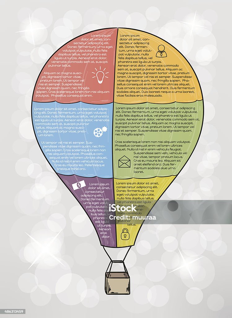 Infografía vector de globos aerostáticos - arte vectorial de Abstracto libre de derechos