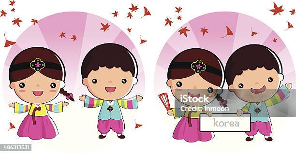 Korean Traditional Costume Stock Illustration - Download Image Now - Adult, Anthropomorphic Smiley Face, Asian Culture