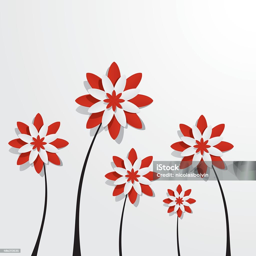Decorativa flores rojo - arte vectorial de Abstracto libre de derechos