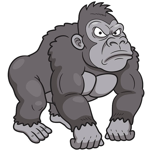 Gorilla Cartoon Vector illustration of Gorilla Cartoon huge silverback gorilla stock illustrations