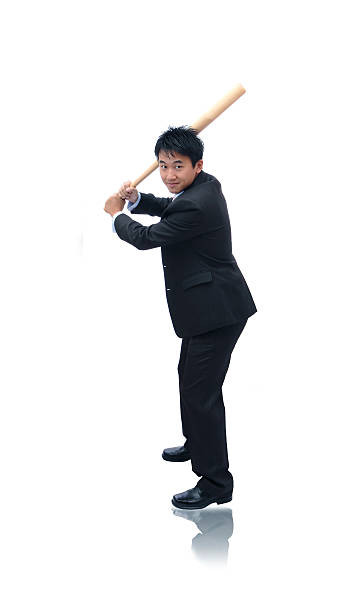 istock Business man holding baseball bat 486314323